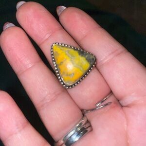 bumblebee jasper silver ring